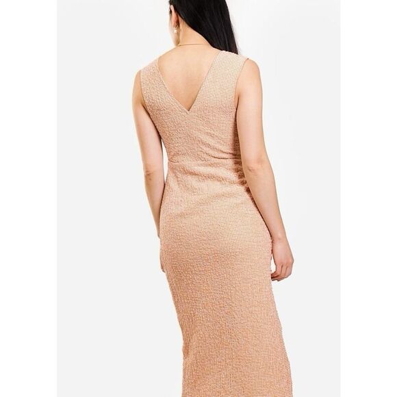 Paloma Wool Chambao Gingham Rust Midi Dress Rust Orange Tie Front XS 34 - Picture 5 of 16